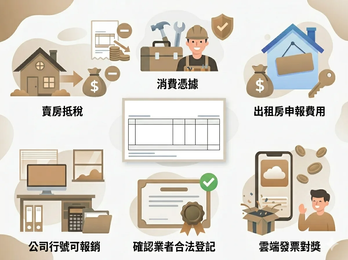 琢木室內裝修 裝修發票用途說明 賣屋節稅計算方式圖解