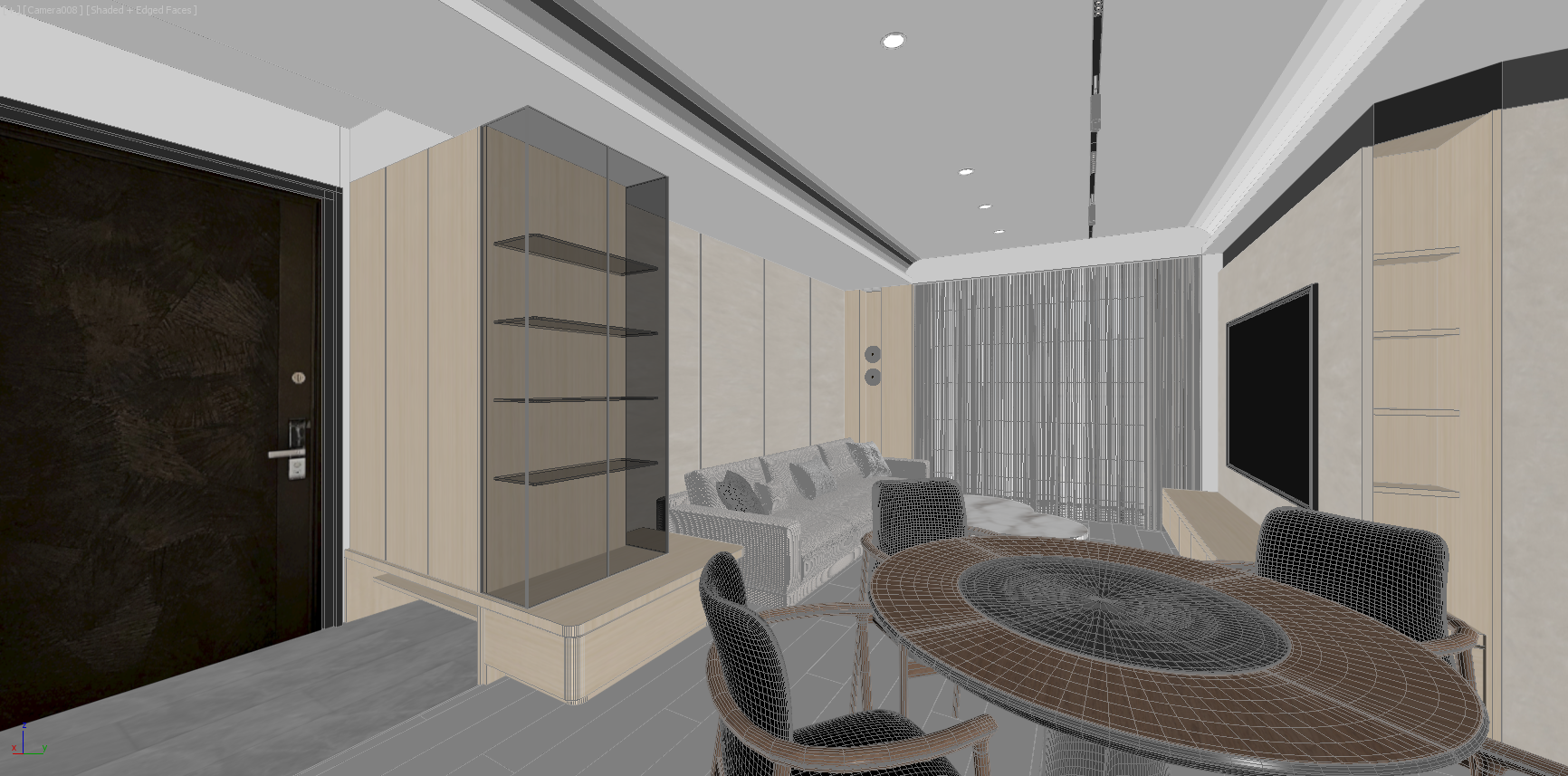 琢木室內裝修 3D貼圖模擬 玄關進門端景多角度模擬空間感