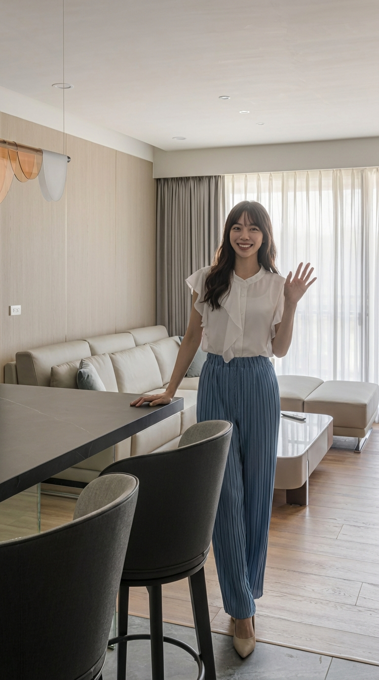 琢木室內裝修 台中西屯區 新成屋裝潢 泊時 木質現代風 | 客廳木地板百葉窗自然採光 空間風格攝影06